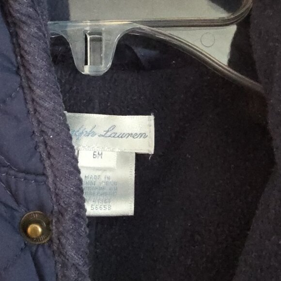 RALPH LAUREN | Layette Boys Quilted Barn Bunting Snowsuit Navy sz 6M - Picture 2 of 6